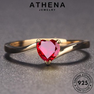 ATHENA JEWELRY เงิน ต้นฉบับ แฟชั่น ผู้หญิง เครื่องประดับ เครื่องประดับ แท้ คลาสสิก Silver 925 ทองทับทิม แหวน เกาหลี R279