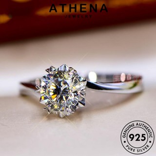 ATHENA JEWELRY 925 ต้นฉบับ เกาหลี เครื่องประดับ แหวน เงิน Silver แฟชั่น แท้ มอยส์ซาไนท์ไดมอนด์ เครื่องประดับ ผู้หญิง เกล็ดหิมะคลาสสิก R292