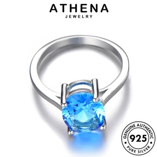 ATHENA JEWELRY เครื่องประดับ เกาหลี เครื่องประดับ วงรีวินเทจ เงิน Silver 925 แท้ ผู้หญิง แหวน แฟชั่น ไพลิน ต้นฉบับ R301