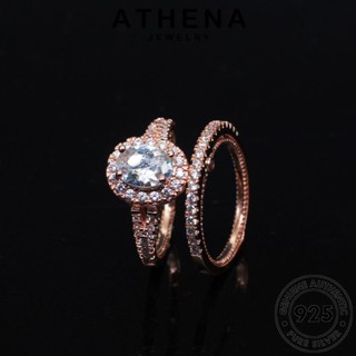 ATHENA JEWELRY เครื่องประดับ ต้นฉบับ Silver เครื่องประดับ มอยส์ซาไนท์ไดมอนด์ แหวน เกาหลี 925 วงรีบุคลิกภาพ คู่รัก แท้ แฟชั่น เงิน R438