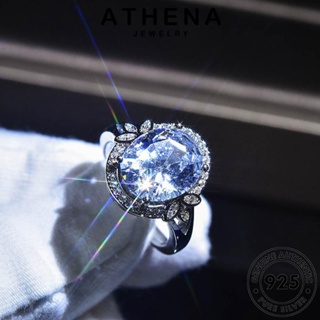 ATHENA JEWELRY Silver วงรีแฟชั่น ผู้หญิง มอยส์ซาไนท์ไดมอนด์ เงิน 925 เกาหลี เครื่องประดับ แท้ แหวน เครื่องประดับ แฟชั่น ต้นฉบับ R465