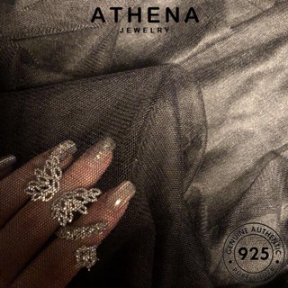 ATHENA JEWELRY ต้นฉบับ เครื่องประดับ แท้ ผู้หญิง เกาหลี แฟชั่น มอยส์ซาไนท์ไดมอนด์ เงิน Silver แหวน เครื่องประดับ ปีกบุคลิกภาพ 925 R496