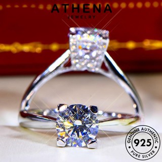 ATHENA JEWELRY ผู้หญิง เครื่องประดับ แหวน เครื่องประดับ แฟชั่น มีสไตล์ มอยส์ซาไนท์ไดมอนด์ 925 Silver แท้ เงิน เกาหลี ตัวอักษร ต้นฉบับ WH R500