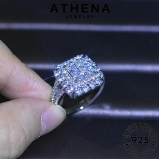 ATHENA JEWELRY เกาหลี จัตุรัสแฟชั่น เครื่องประดับ Silver แหวน แท้ มอยส์ซาไนท์ไดมอนด์ เครื่องประดับ ผู้หญิง ต้นฉบับ เงิน แฟชั่น 925 R413