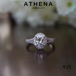 ATHENA JEWELRY วงรีคลาสสิก เครื่องประดับ เครื่องประดับ แท้ แหวน Silver มอยส์ซาไนท์ไดมอนด์ ต้นฉบับ แฟชั่น เกาหลี ผู้หญิง เงิน 925 R414