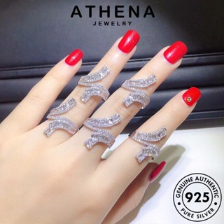 ATHENA JEWELRY แหวน ผู้หญิง 925 มอยส์ซาไนท์ไดมอนด์ ต้นฉบับ แฟชั่น เครื่องประดับ เงิน Silver เครื่องประดับ รูปทรงเรขาคณิตที่สร้างสรรค์ เกาหลี แท้ R622