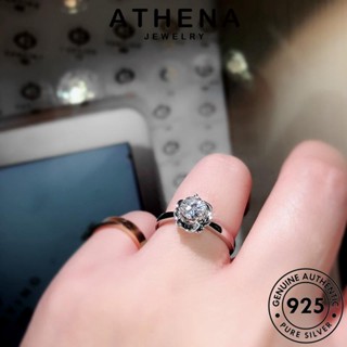 ATHENA JEWELRY เกาหลี มอยส์ซาไนท์ไดมอนด์ 925 แฟชั่น แท้ ต้นฉบับ ผู้หญิง Silver เครื่องประดับ เครื่องประดับ เงิน แหวน กุหลาบส่วนบุคคล R624