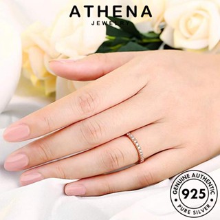 ATHENA JEWELRY แฟชั่น เครื่องประดับ คู่รัก เครื่องประดับ แท้ 925 เกาหลี มอยส์ซาไนท์ แหวน ต้นฉบับ Silver เงิน ไดมอนด์ บุคลิกภาพกลม โกลด์ R668