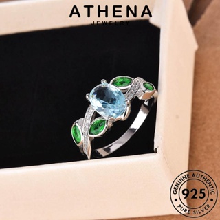 ATHENA JEWELRY เครื่องประดับ แฟชั่น สีบุคลิกภาพ เงิน 925 ต้นฉบับ แหวน ผู้หญิง อความารีน เครื่องประดับ Silver แท้ เกาหลี R692