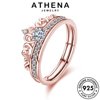 ATHENA JEWELRY แหวน แท้ มอยส์ซาไนท์ ต้นฉบับ โกลด์ เกาหลี ไดมอนด์ มงกุฎแฟชั่น 925 ผู้หญิง เครื่องประดับ เครื่องประดับ เงิน แฟชั่น Silver R764