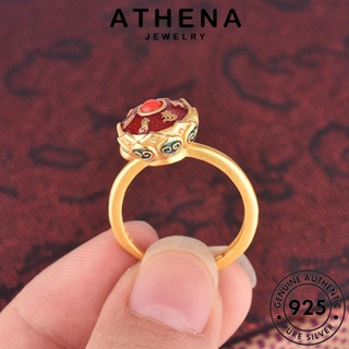 ATHENA JEWELRY เงิน ต้นฉบับ แท้ แหวน เครื่องประดับ เครื่องประดับ Silver 925 วงล้อสวดมนต์โบราณ แฟชั่น เกาหลี ทอง ผู้หญิง R597