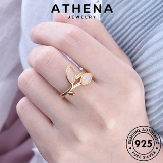 ATHENA JEWELRY 925 ต้นฉบับ เครื่องประดับ ทองหยก ใบไม้ที่สร้างสรรค์ เงิน Silver แท้ ผู้หญิง เครื่องประดับ แหวน แฟชั่น เกาหลี R599