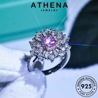 ATHENA JEWELRY เกาหลี แหวน ผู้หญิง แท้ เกล็ดหิมะสุดหรู เครื่องประดับ เงิน เครื่องประดับ ต้นฉบับ คริสตัลเพชรสีชมพู Silver แฟชั่น 925 R793