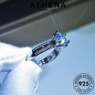 ATHENA JEWELRY 925 ต้นฉบับ แฟชั่น เครื่องประดับ คลาสสิก เงิน แท้ ผู้หญิง มอยส์ซาไนท์ไดมอนด์ Silver แหวน เครื่องประดับ เกาหลี R806