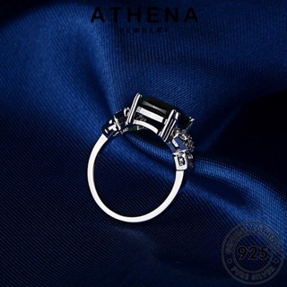 ATHENA JEWELRY แหวน เครื่องประดับ ต้นฉบับ แฟชั่น เครื่องประดับ สี่เหลี่ยมคลาสสิก เงิน Silver ผู้หญิง เกาหลี 925 แท้ มรกต R881