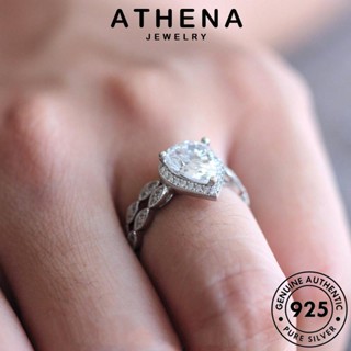 ATHENA JEWELRY 925 หยดแบบคลาสสิก เกาหลี ต้นฉบับ แท้ เงิน เครื่องประดับ แฟชั่น Silver เครื่องประดับ มอยส์ซาไนท์ไดมอนด์ คู่รัก แหวน R925