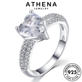 ATHENA JEWELRY ผู้หญิง เครื่องประดับ 925 แท้ เงิน ความรักแบบคลาสสิก Silver ต้นฉบับ แฟชั่น เกาหลี แหวน มอยส์ซาไนท์ไดมอนด์ เครื่องประดับ R974