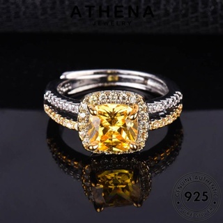 ATHENA JEWELRY ซิทริน Silver ต้นฉบับ เครื่องประดับ เครื่องประดับ เงิน เกาหลี แท้ 925 แฟชั่น ตารางบุคลิกภาพ ผู้หญิง แหวน R787