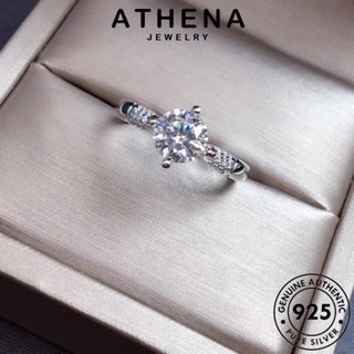 ATHENA JEWELRY Silver เครื่องประดับ มอยส์ซาไนท์ไดมอนด์ แหวน ผู้หญิง แท้ เกาหลี แฟชั่น เงิน สี่กรงเล็บคลาสสิก ต้นฉบับ 925 เครื่องประดับ R1010