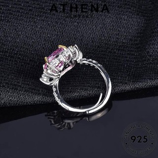 ATHENA JEWELRY คริสตัลเพชรสีชมพู วงรีแฟชั่น 925 แท้ แหวน เงิน เกาหลี ต้นฉบับ ผู้หญิง เครื่องประดับ แฟชั่น เครื่องประดับ Silver R1022