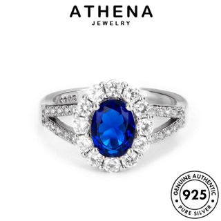 ATHENA JEWELRY วงรีแฟชั่น เครื่องประดับ เงิน Silver ไพลิน 925 แท้ เกาหลี แฟชั่น แหวน ผู้หญิง เครื่องประดับ ต้นฉบับ R1049