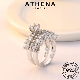 ATHENA JEWELRY Silver แหวน แฟชั่น เครื่องประดับ เงิน ต้นฉบับ เกาหลี มอยส์ซาไนท์ไดมอนด์ 925 คู่รัก แท้ หัวใจและลูกศรที่สร้างสรรค์ เครื่องประดับ R1129