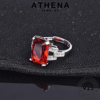 ATHENA JEWELRY ทับทิม 925 ผู้หญิง แหวน แฟชั่น เงิน เครื่องประดับ เครื่องประดับ ต้นฉบับ ตารางง่ายๆ แท้ เกาหลี Silver R1320