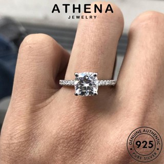 ATHENA JEWELRY ต้นฉบับ แฟชั่น Silver เกาหลี แหวน เครื่องประดับ มอยส์ซาไนท์ไดมอนด์ ผู้หญิง แฟชั่นหกกรงเล็บ เงิน แท้ เครื่องประดับ 925 R1409