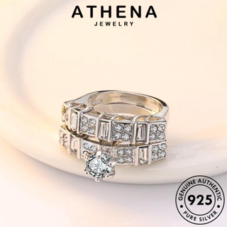 ATHENA JEWELRY Silver เงิน แหวน มอยส์ซาไนท์ไดมอนด์ คู่รัก เกาหลี แท้ เครื่องประดับ เครื่องประดับ บุคลิกภาพ แฟชั่น 925 ต้นฉบับ R1433