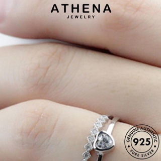 ATHENA JEWELRY ผู้หญิง แท้ เงิน เรียบง่าย 925 Silver เครื่องประดับ ต้นฉบับ เครื่องประดับ แหวน แฟชั่น เกาหลี มอยส์ซาไนท์ไดมอนด์ R1614