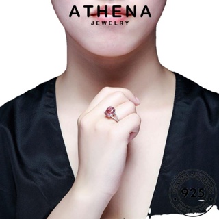 ATHENA JEWELRY วงรีง่ายๆ ต้นฉบับ คริสตัลเพชรสีชมพู เครื่องประดับ เครื่องประดับ Silver เกาหลี แฟชั่น 925 แหวน ผู้หญิง แท้ เงิน R1673