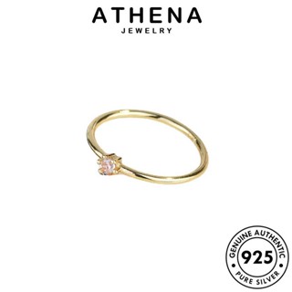 ATHENA JEWELRY แหวน เงิน เกาหลี เครื่องประดับ มอยส์ซาไนท์ แฟชั่น มินิเรียบง่าย ต้นฉบับ Silver โกลด์ ผู้หญิง ไดมอนด์ แท้ 925 เครื่องประดับ R1682