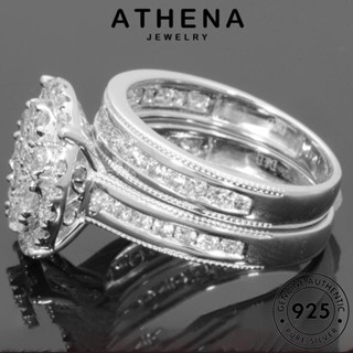 ATHENA JEWELRY แท้ เครื่องประดับ ต้นฉบับ แหวน เครื่องประดับ มอยส์ซาไนท์ เงิน โกลด์ หรูหรา แฟชั่น 925 ไดมอนด์ เกาหลี Silver คู่รัก R1704