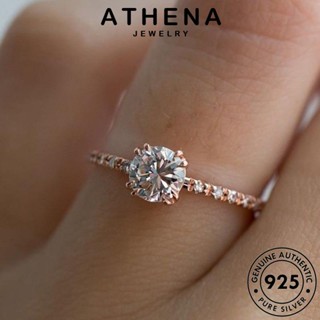 ATHENA JEWELRY โกลด์ 925 เงิน แฟชั่น แหวน ต้นฉบับ เกาหลี ผู้หญิง แท้ เครื่องประดับ รอบแฟชั่น เครื่องประดับ Silver มอยส์ซาไนท์ ไดมอนด์ R1722