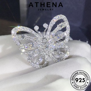 ATHENA JEWELRY ผีเสื้อที่สร้างสรรค์ เงิน เครื่องประดับ Silver แหวน เกาหลี มอยส์ซาไนท์ไดมอนด์ เครื่องประดับ 925 ต้นฉบับ แฟชั่น ผู้หญิง แท้ R1736