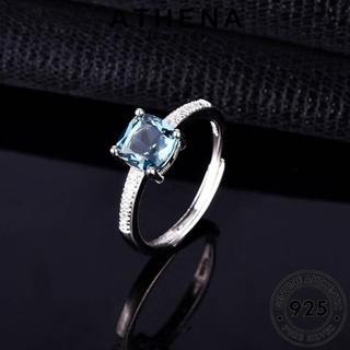 ATHENA JEWELRY แท้ เครื่องประดับ เงิน มรกต เครื่องประดับ ต้นฉบับ ผู้หญิง แฟชั่น เกาหลี สี่เหลี่ยมคลาสสิก 925 แหวน Silver R1758