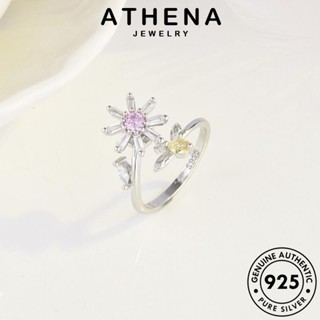 ATHENA JEWELRY Silver แท้ ผู้หญิง เครื่องประดับ 925 แฟชั่น ต้นฉบับ เงิน เครื่องประดับ ผึ้งสร้างสรรค์ เกาหลี แหวน คริสตัลเพชรสีชมพู R1762