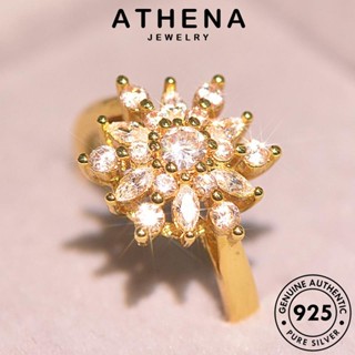 ATHENA JEWELRY เงิน เกาหลี Silver ไดมอนด์ แหวน แฟชั่น ต้นฉบับ แท้ มอยส์ซาไนท์ 925 ผู้หญิง โกลด์ เครื่องประดับ เครื่องประดับ เกล็ดหิมะบุคลิกภาพ R1814