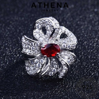 ATHENA JEWELRY เครื่องประดับ Silver แฟชั่น เกาหลี แหวน เงิน ทับทิม ผู้หญิง เครื่องประดับ 925 แท้ ดอกไม้ที่สร้างสรรค์ ต้นฉบับ R1834