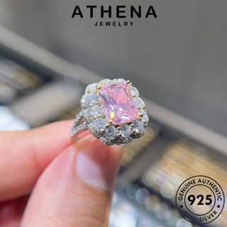 ATHENA JEWELRY ต้นฉบับ เงิน แหวน เครื่องประดับ เครื่องประดับ Silver แท้ 925 คริสตัลเพชรสีชมพู ตารางบุคลิกภาพ ผู้หญิง แฟชั่น เกาหลี R1841