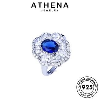 ATHENA JEWELRY แฟชั่น ผู้หญิง ต้นฉบับ ดอกไม้ประจำตัว เครื่องประดับ แท้ 925 แหวน เกาหลี ไพลิน เครื่องประดับ Silver เงิน R1843