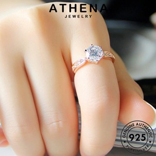 ATHENA JEWELRY หกกรงเล็บคลาสสิก เกาหลี ผู้หญิง เครื่องประดับ 925 ไดมอนด์ แท้ Silver แหวน ต้นฉบับ มอยส์ซาไนท์ แฟชั่น โกลด์ เครื่องประดับ เงิน R1671