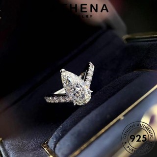 ATHENA JEWELRY Silver เครื่องประดับ แท้ แหวน ต้นฉบับ 925 ผู้หญิง เกาหลี เงิน แฟชั่น รูปทรงหยดน้ำที่เรียบง่าย เครื่องประดับ มอยส์ซาไนท์ไดมอนด์ R1870