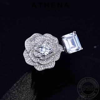 ATHENA JEWELRY มอยส์ซาไนท์ไดมอนด์ แท้ เครื่องประดับ Silver แฟชั่น เกาหลี เครื่องประดับ แหวน ต้นฉบับ ดอกเคมีเลียสุดหรู ผู้หญิง เงิน 925 R1880