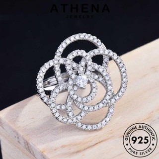 ATHENA JEWELRY แท้ เกาหลี แฟชั่น แหวน บุคลิกภาพดอกเคมีเลีย เครื่องประดับ มอยส์ซาไนท์ไดมอนด์ เงิน 925 Silver ผู้หญิง ต้นฉบับ เครื่องประดับ R1891