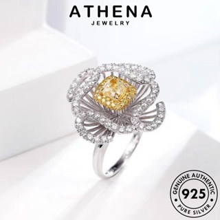 ATHENA JEWELRY แท้ เกาหลี แหวน ต้นฉบับ ซิทริน โคลเวอร์สี่ใบที่สร้างสรรค์ 925 แฟชั่น Silver เครื่องประดับ ผู้หญิง เงิน เครื่องประดับ R1849