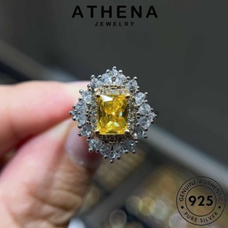 ATHENA JEWELRY แฟชั่น ต้นฉบับ 925 ผู้หญิง แหวน ซิทริน วงรีบุคลิกภาพ เกาหลี เครื่องประดับ เงิน Silver แท้ เครื่องประดับ R1851