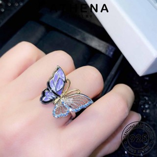 ATHENA JEWELRY 925 มอยส์ซาไนท์ไดมอนด์ เกาหลี แฟชั่น เงิน Silver เครื่องประดับ แท้ ต้นฉบับ ผีเสื้อที่สร้างสรรค์ เครื่องประดับ ผู้หญิง แหวน R1906