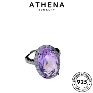 ATHENA JEWELRY ต้นฉบับ เครื่องประดับ 925 แหวน เกาหลี Silver วงรีบุคลิกภาพ ผู้หญิง เครื่องประดับ พลอยสีม่วง เงิน แท้ แฟชั่น R1908