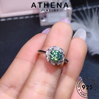 ATHENA JEWELRY แท้ เครื่องประดับ แฟชั่น มรกต ผู้หญิง ต้นฉบับ แหวน 925 เครื่องประดับ เกาหลี เงิน บุคลิกภาพหัวใจและลูกศร Silver R1912